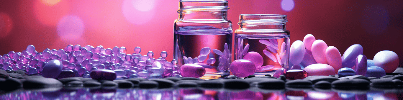 image of drug pills surrounding a glass of water symbolizing drug consumption