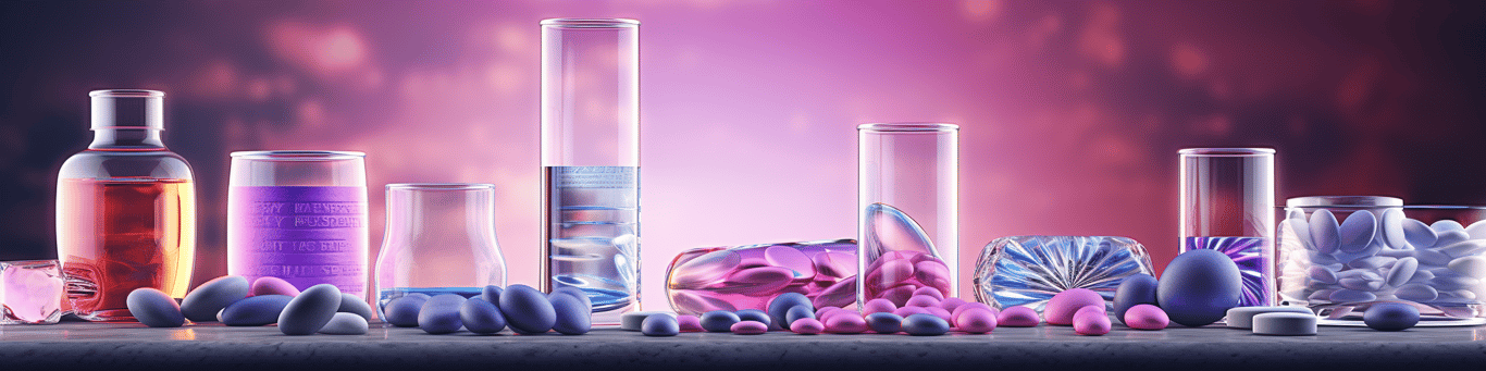 image of drug pills surrounding a glass of water symbolizing drug consumption