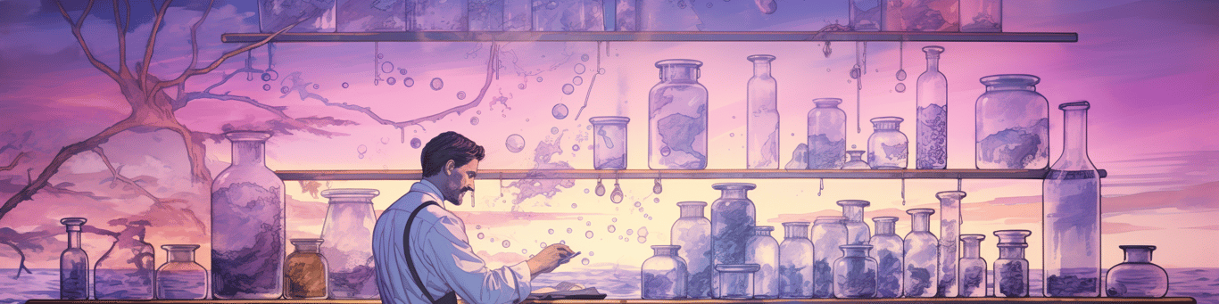 image of a doctor in a lab doing drug, clinical research