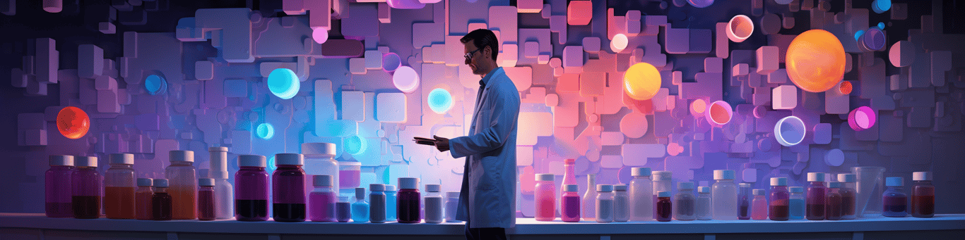 image of a doctor in a lab doing drug, clinical research