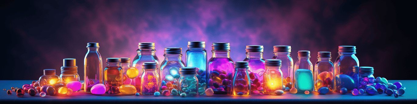 image of different drug pills on a surface