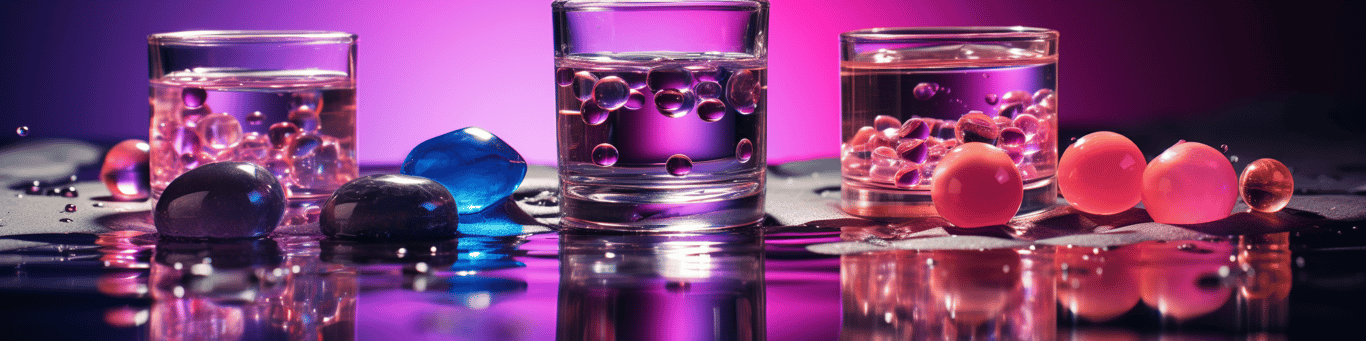 image of drug pills surrounding a glass of water symbolizing drug consumption