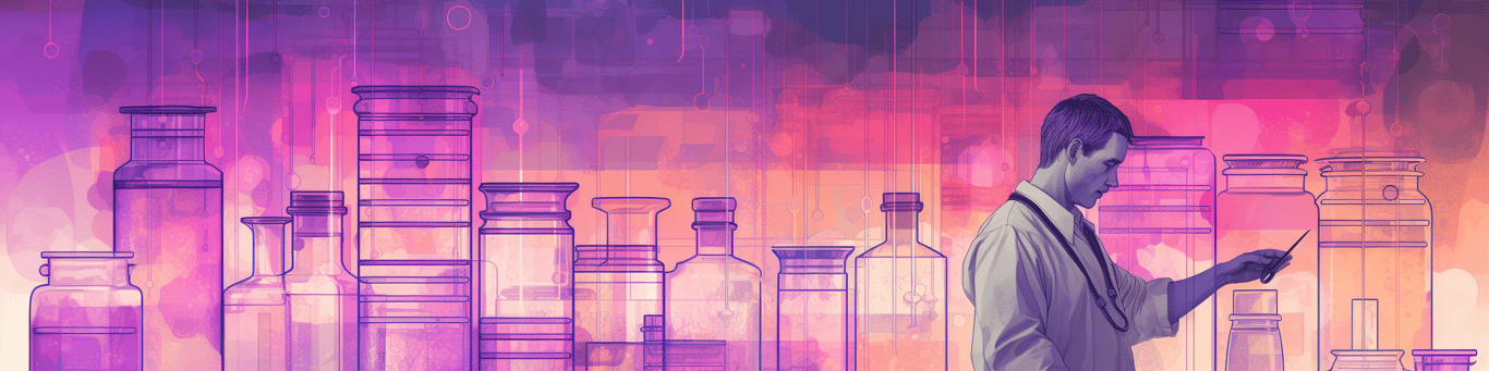 image of a doctor in a lab doing drug, clinical research