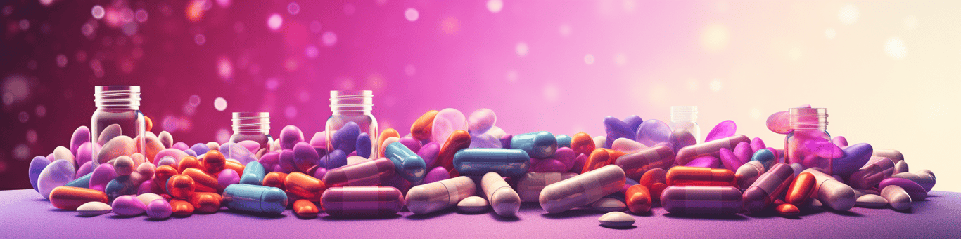 image of different drug pills on a surface