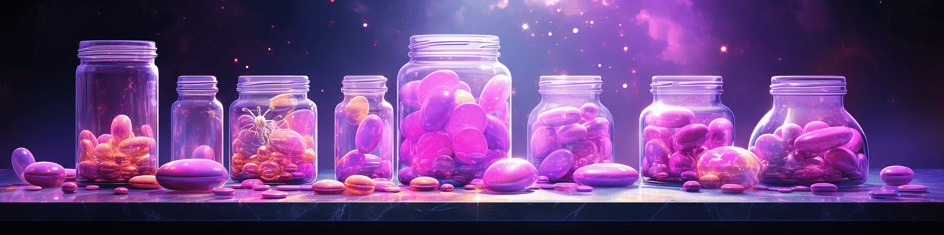 image of different drug pills on a surface