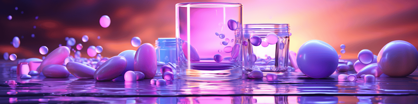 image of drug pills surrounding a glass of water symbolizing drug consumption