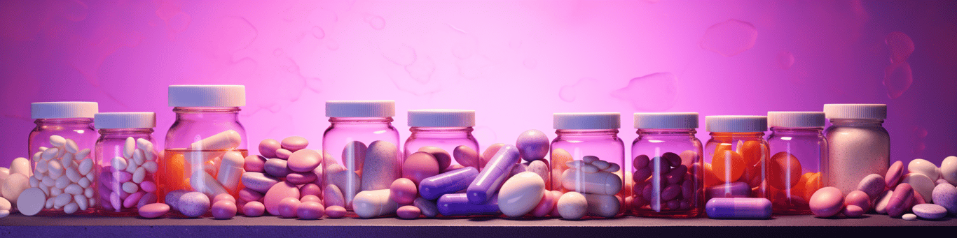 image of different drug pills on a surface