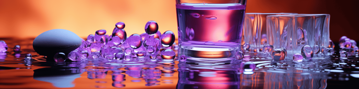 image of drug pills surrounding a glass of water symbolizing drug consumption