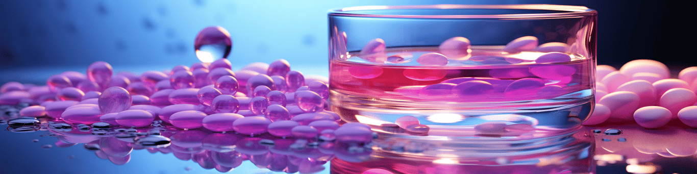 image of drug pills surrounding a glass of water symbolizing drug consumption