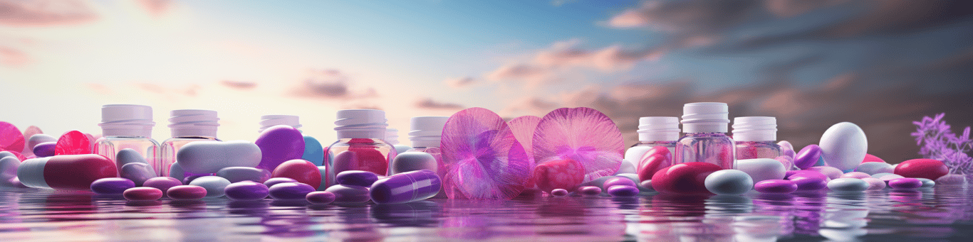 image of different drug pills on a surface