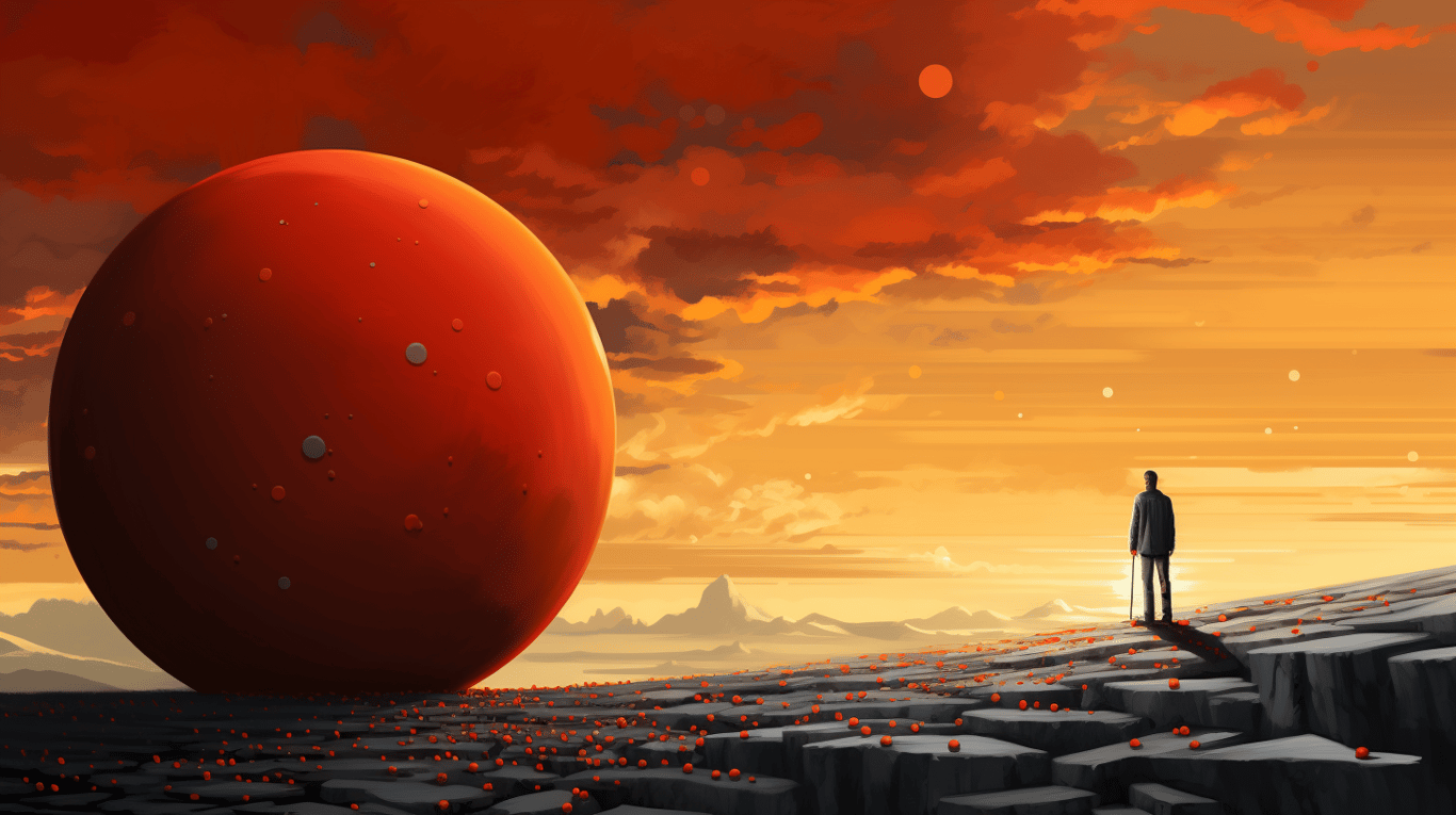 abstract image of a researcher studying a bottle of drug.