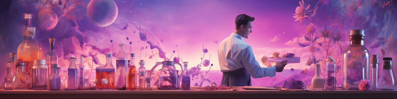 image of a doctor in a lab doing drug, clinical research