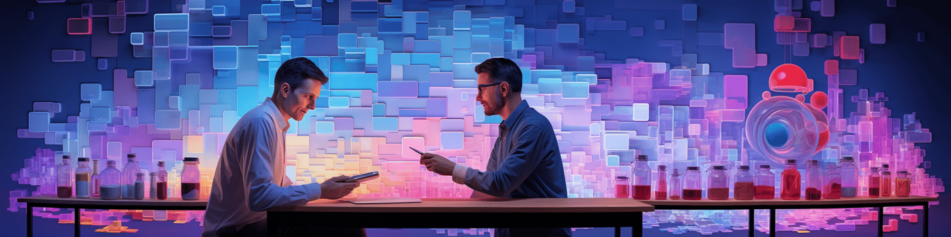image of a doctor in a lab doing drug, clinical research