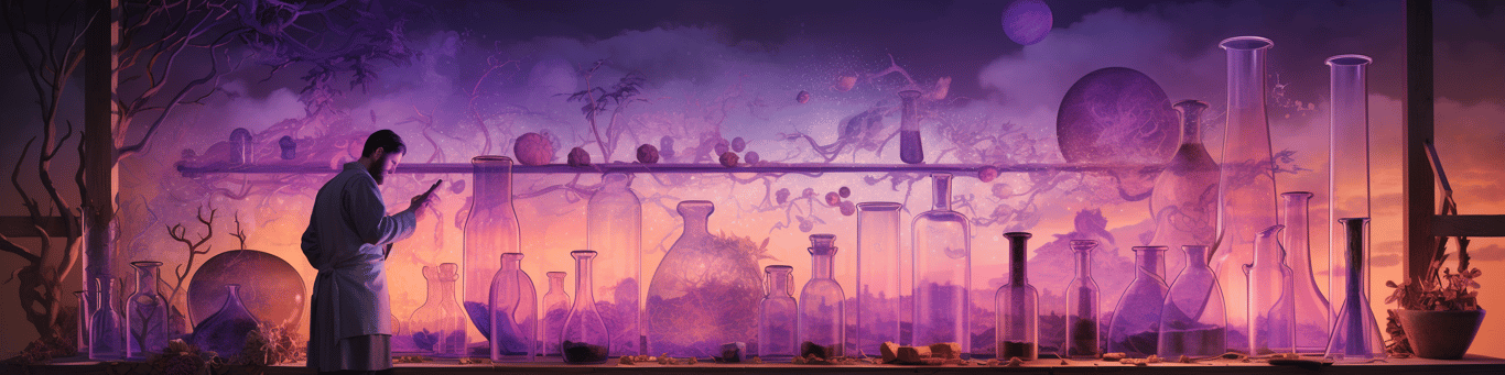 image of a doctor in a lab doing drug, clinical research