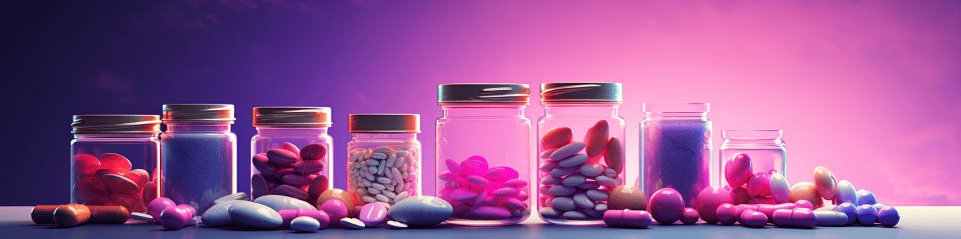 image of different drug pills on a surface