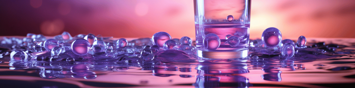image of drug pills surrounding a glass of water symbolizing drug consumption