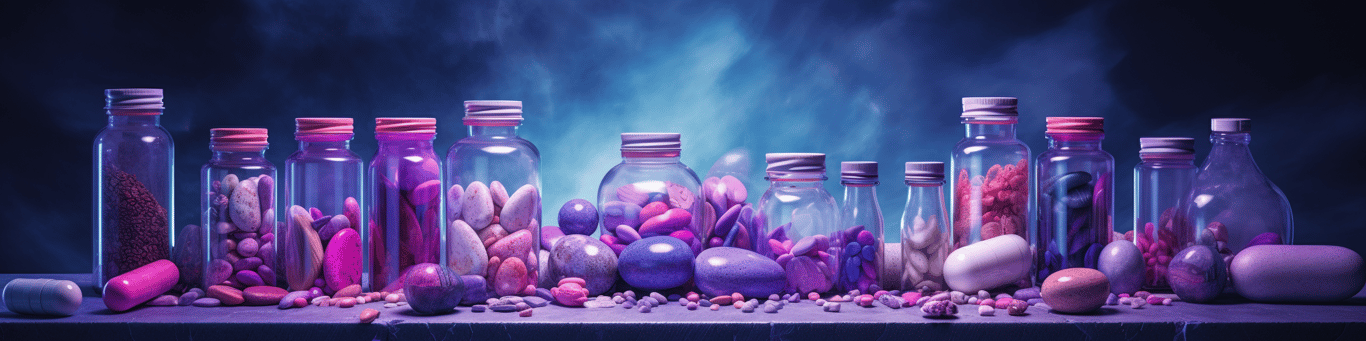 image of different drug pills on a surface