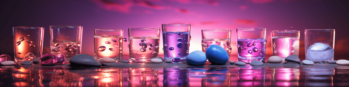image of drug pills surrounding a glass of water symbolizing drug consumption