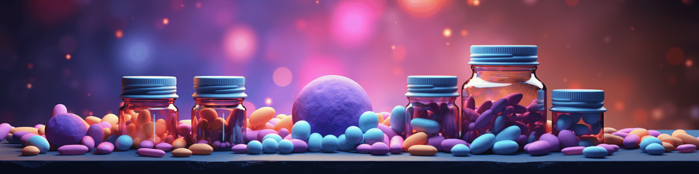 image of different drug pills on a surface