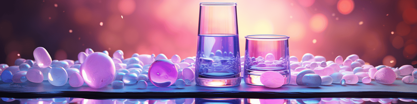 image of drug pills surrounding a glass of water symbolizing drug consumption