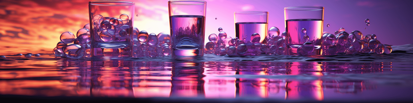 image of drug pills surrounding a glass of water symbolizing drug consumption