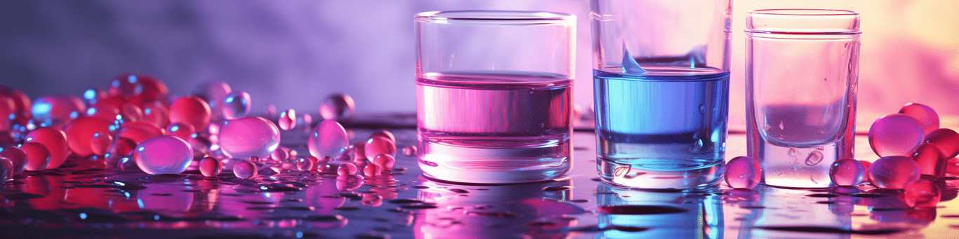 image of drug pills surrounding a glass of water symbolizing drug consumption