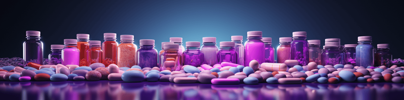 image of different drug pills on a surface