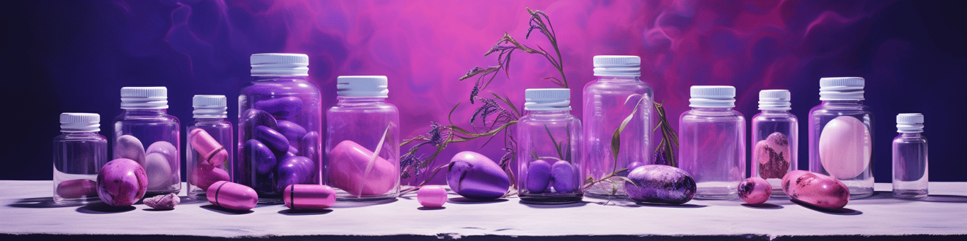 image of different drug pills on a surface