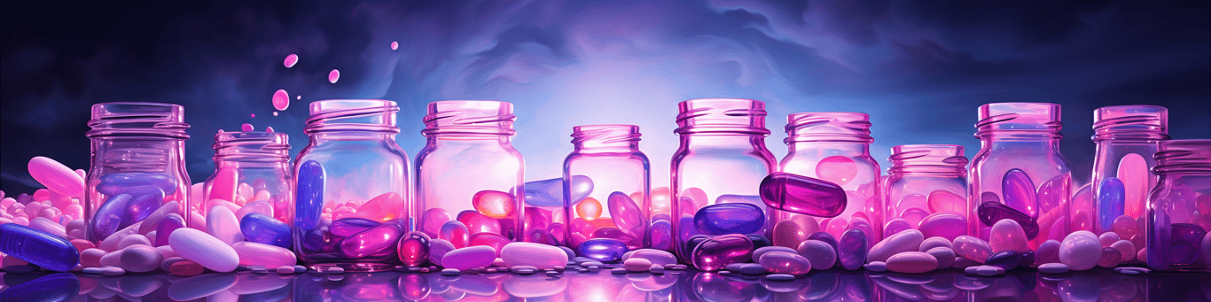 image of different drug pills on a surface