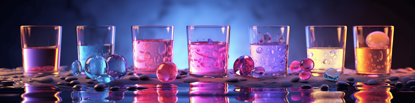 image of drug pills surrounding a glass of water symbolizing drug consumption