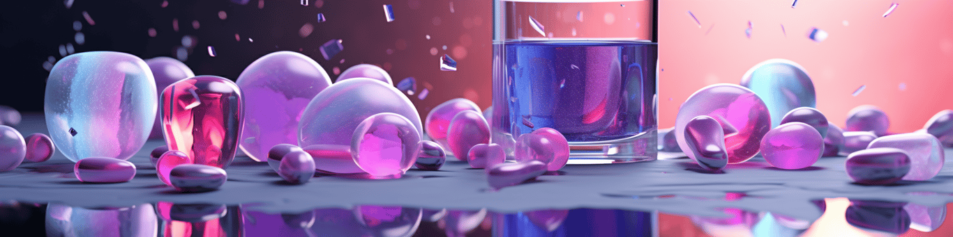 image of drug pills surrounding a glass of water symbolizing drug consumption