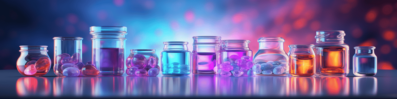 image of drug pills surrounding a glass of water symbolizing drug consumption