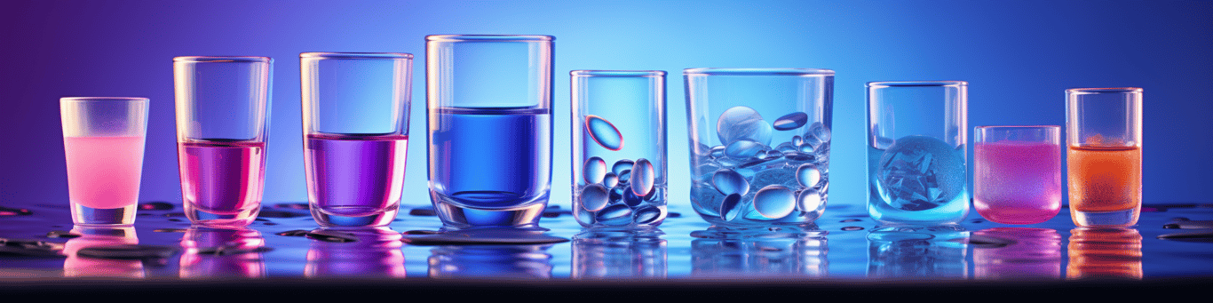 image of drug pills surrounding a glass of water symbolizing drug consumption