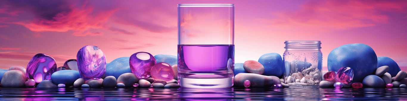 image of drug pills surrounding a glass of water symbolizing drug consumption