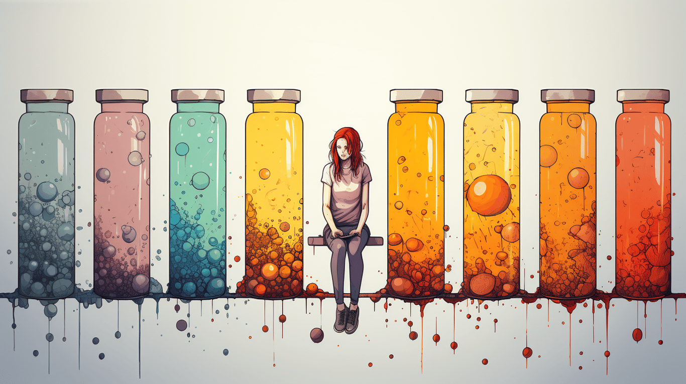 abstract image of a patient experiencing side effect