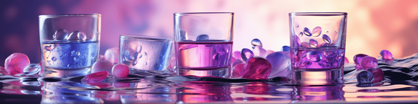 image of drug pills surrounding a glass of water symbolizing drug consumption