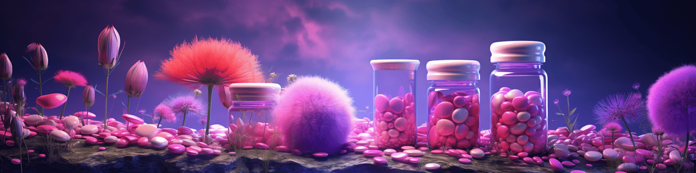 image of different drug pills on a surface