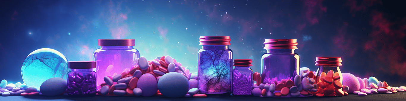 image of different drug pills on a surface