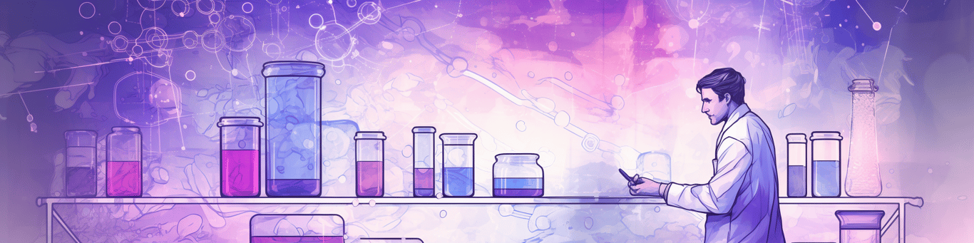 image of a doctor in a lab doing drug, clinical research