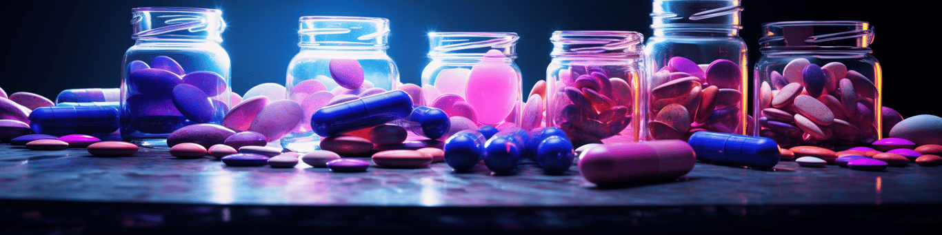 image of different drug pills on a surface