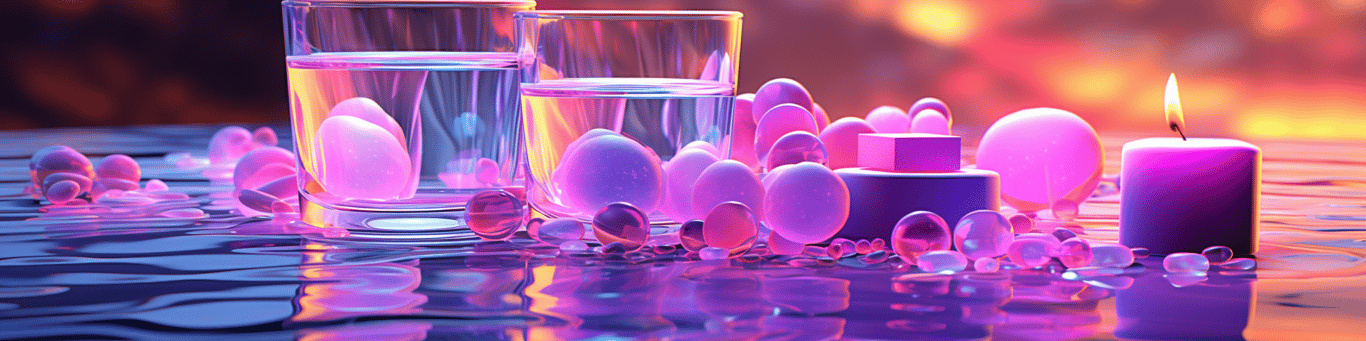 image of drug pills surrounding a glass of water symbolizing drug consumption