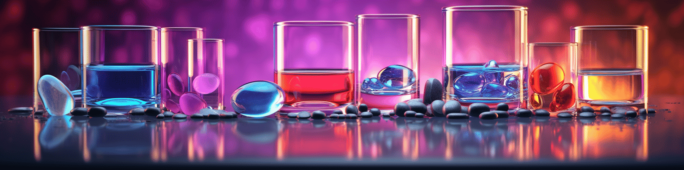image of drug pills surrounding a glass of water symbolizing drug consumption