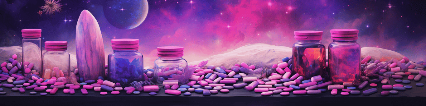 image of different drug pills on a surface