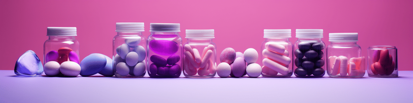 image of different drug pills on a surface