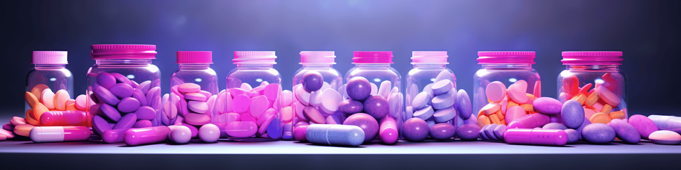 image of different drug pills on a surface