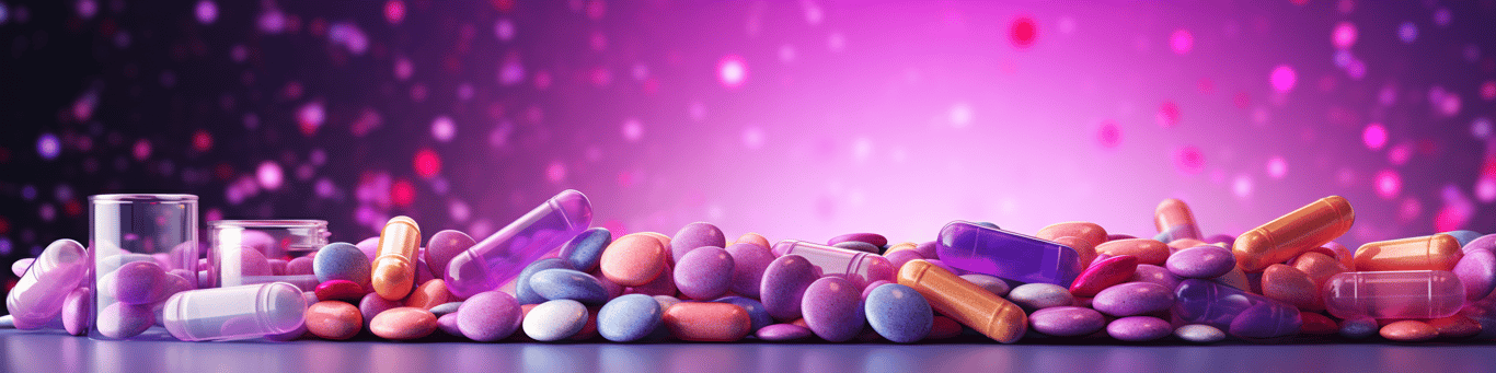 image of different drug pills on a surface