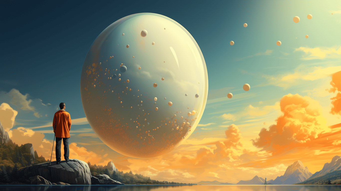 abstract image of a researcher studying a bottle of drug.