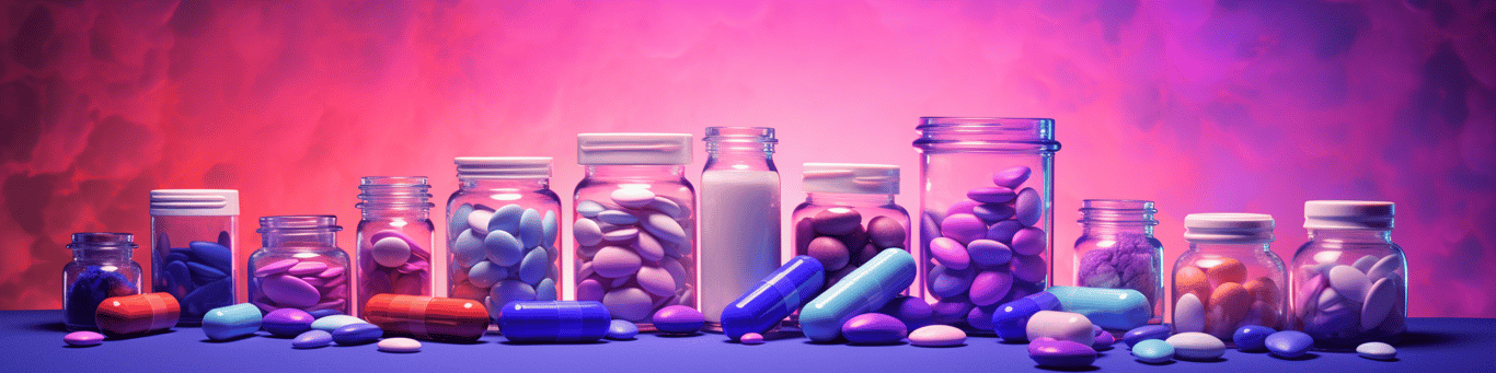 image of different drug pills on a surface