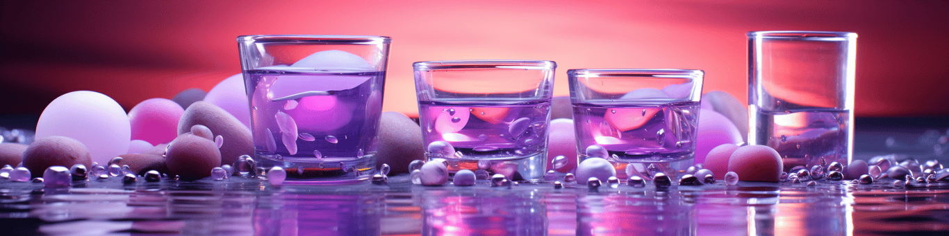 image of drug pills surrounding a glass of water symbolizing drug consumption