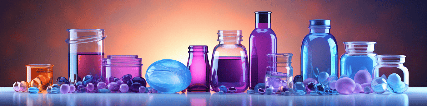 image of drug pills surrounding a glass of water symbolizing drug consumption